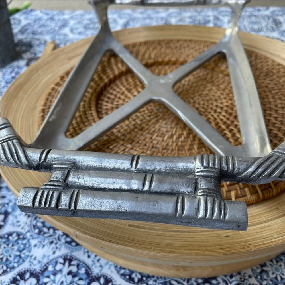 - Pewter Bamboo Large Casserole holder